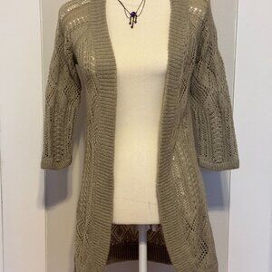 Mossimo Open Front Cardigan Women's XS Sweater Long Cardigan 3/4 Sleeve